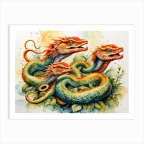 The Lernaean Hydra (Watercolor) Art Print