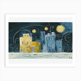 Nostalgic Nightfall Art Print