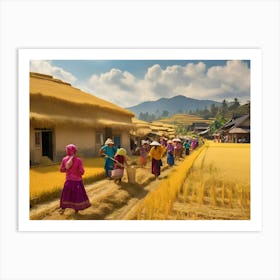 Village In Vietnam paintings art print Art Print