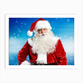 A Traditional Santa Claus Costume With Vivid White Fur Accents Bright Red Coat Velvet Hat And Flu (5) Art Print