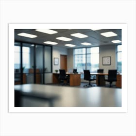 Blurry Office Space Art Print