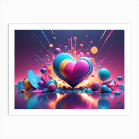 Colorful Heart Creative Art Print 40 Art Print