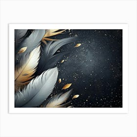 Gold Feathers 4 Art Print