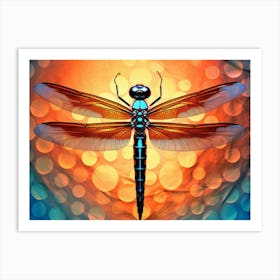 Dragonfly Black Saddlebags Tramea Lacer Vintage Illustration 1 Art Print