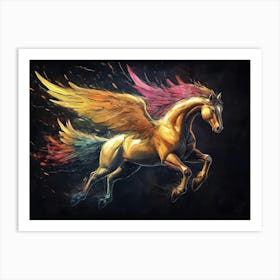 Pegasus Animal Abstract Stallion Art Print