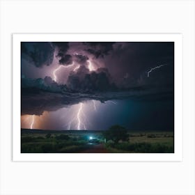 Lightning Over The Plains 3 Art Print