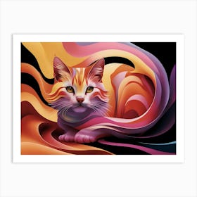 Orange Cat Art Print