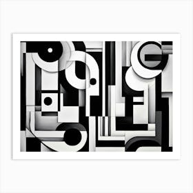 Harmony Abstract Black And White 7 Art Print