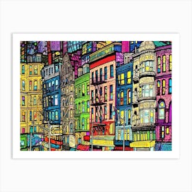 Urban Jungle Houses - Skyline Homes Art Print