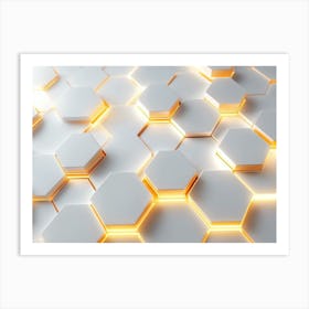 Abstract Hexagons Art Print