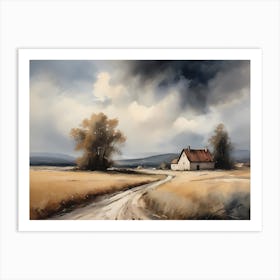 Cloud Oil Painting Farmhouse Nursery French Countryside (28) Art Print