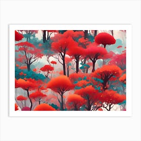 Red Forest Art Print