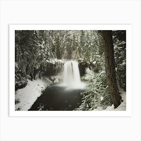 Waterfall In Winter Art Print