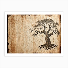 Antique Oak Tree Knot Translated Into Decorative Vintage Grunge Pattern Textures Reminiscent Of Age 2 1 Art Print