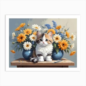 Cat In A Vase Art Print