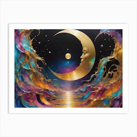 Moon And The Stars Art Print