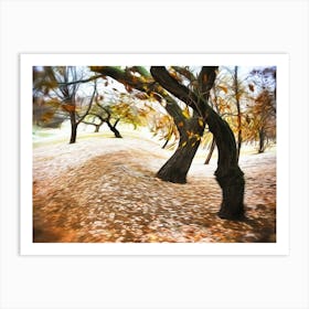 Surreal Autumnal Woodland Art Print