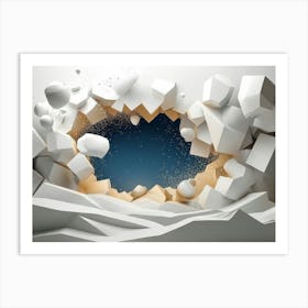 3d Rendering Of A White Hole Art Print