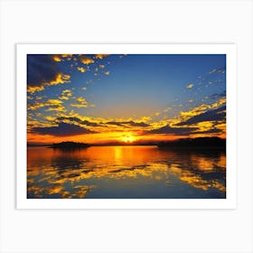 Sunset Over Lake 14 Art Print