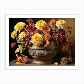 Fall Flowers In A Vase Art Print