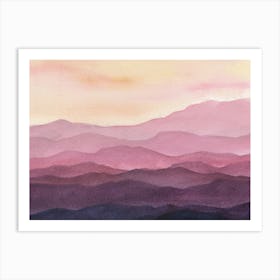 Abstract Pink Mountains Art Print