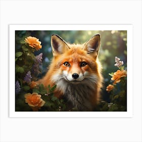 Fox In The Forest Paintings Art Print 1 Art Print