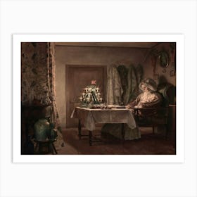 Lady At The Table 2 Art Print