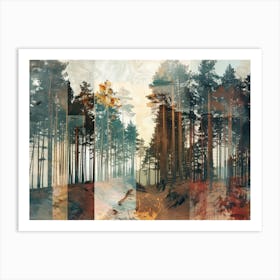 Forest Collage Vintage 7 Art Print