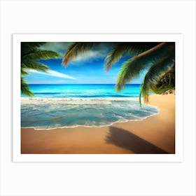 Beach With Palm Trees 2 Art Print