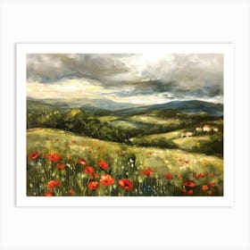 Poppies In Tuscany 4 Art Print