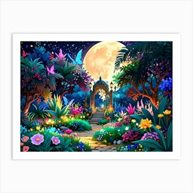 Garden At Night Art Print