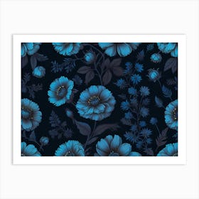 Blue Flowers 4 Art Print