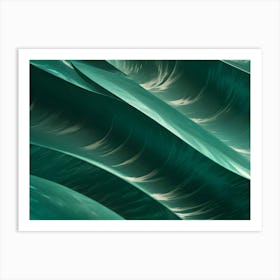 Abstract Image Of Swirling, Flowing Lines In Shades Of Green, Creating A Sense Of Movement And Energy Art Print