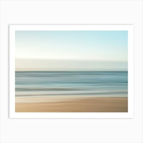 Dreamy long exposure of the ocean - neutral colors and blue waves - abstract nature and travel photography by Christa Stroo Art Print