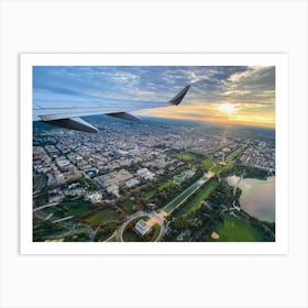 Aerial View Of Lincoln Monument At Sunrise, Washington DC (Shots From Planes Series) Art Print