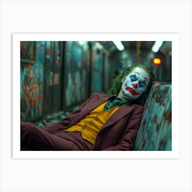 Joker In A Subway,Joker,Sleep,Marvel,Gotham,Batman,Joker Face, Art Work, Art Art Print