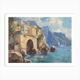 Coastal Cliffs And Buildings Along The Amalfi Coast In Italy Affiche