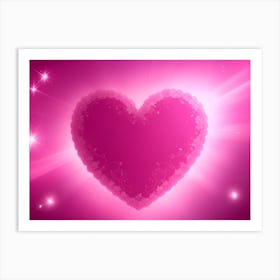 A Glowing Pink Heart Vibrant Horizontal Composition 78 Art Print