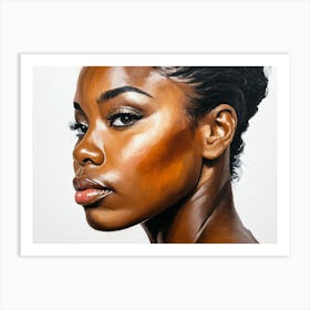 Side Profile Of Beautiful Woman Oil Painting 155 Art Print