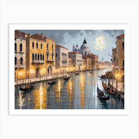 Venice At Night 1 Art Print