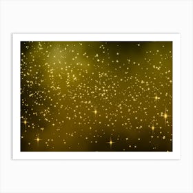 Orange Yellow Tone Shining Star Background Art Print