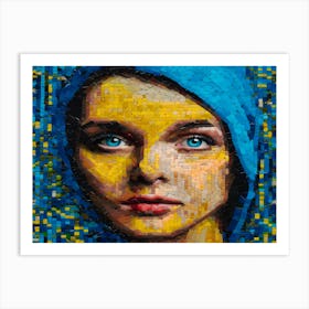 Ukrainian women against the war. Mosaic art. 2 Art Print