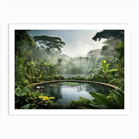 Duck Pond Nestled In A Lush Rainforest Transparent Arrow Signaling A Circular Cycle Of Sustainabili (6) Póster