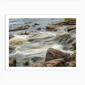 Water Rushing Over Rocks Art Print