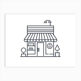 Shop Sign Line Illustration Art Print