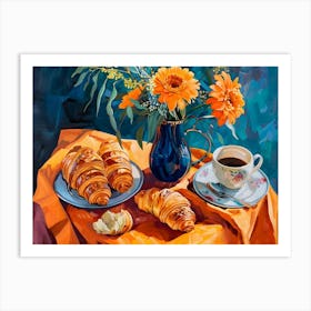 Coffee And Croissants Art Print