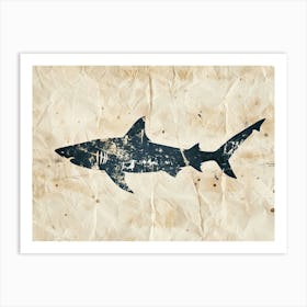 Tiger Shark Grey Silhouette 3 Art Print