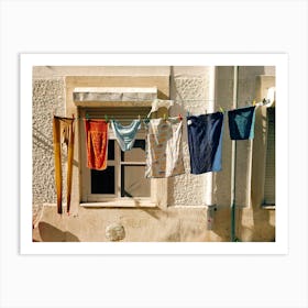 Laundry Hanging in Portugal Art Print