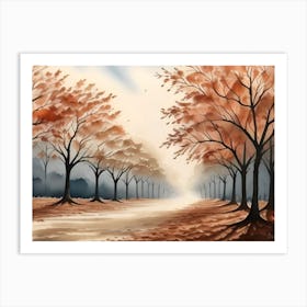 Autumn Road Art Print