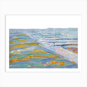 View From The Dunes With Beach And Piers, Domburg Border 1 Art Print